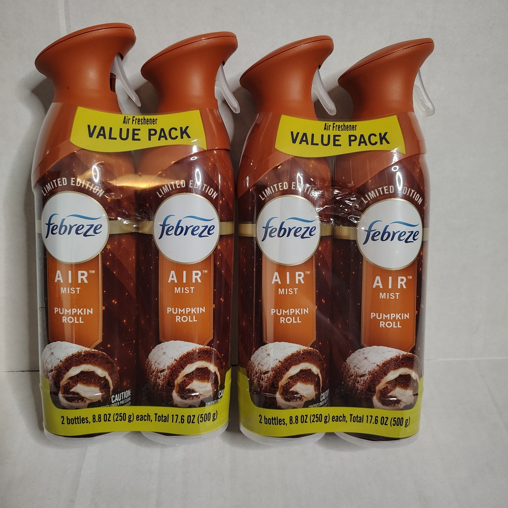 Febreze Air Mist Air Freshener Pumpkin Roll Limited Edition 8.8 oz 4 Pack NEW